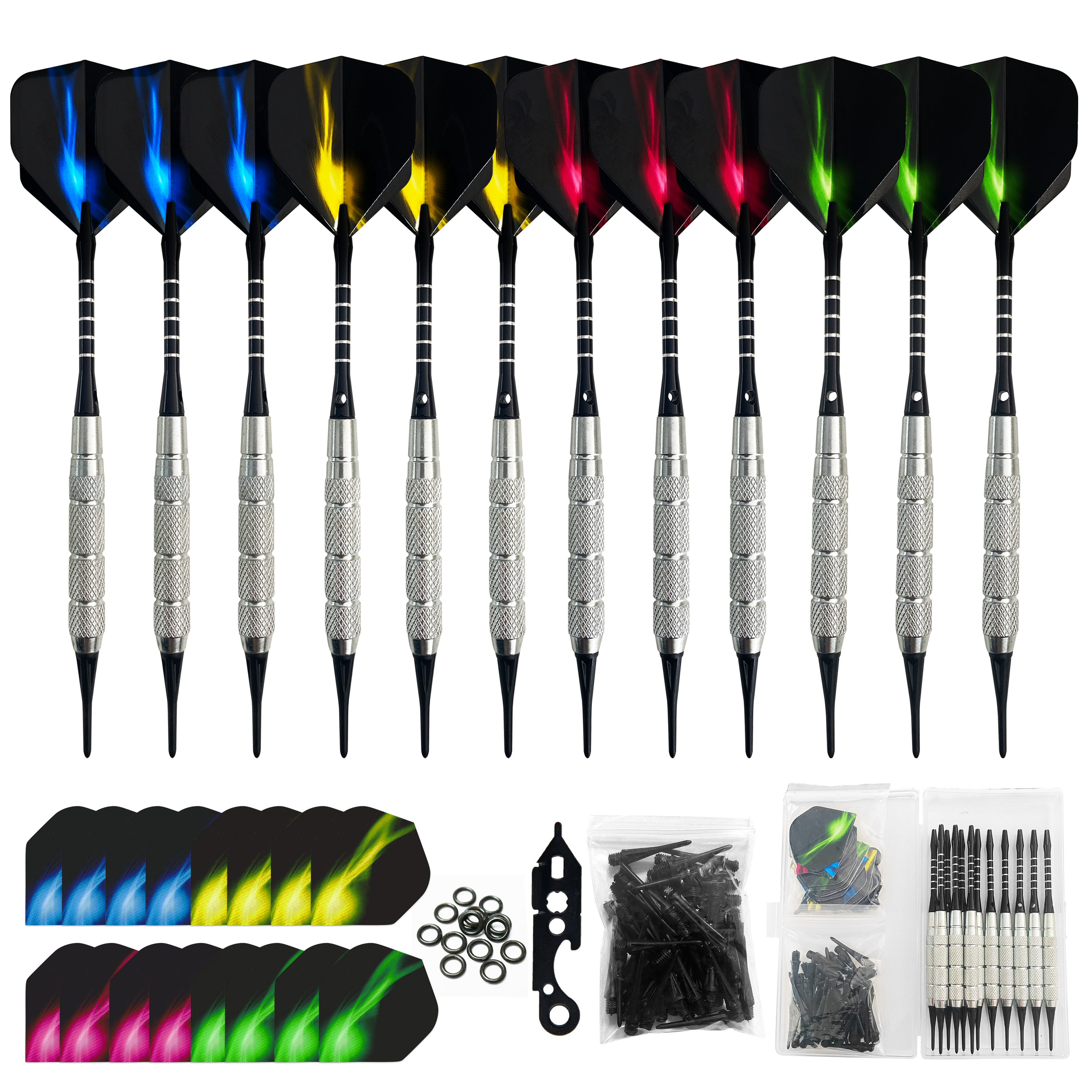 WEDARTER Dartset Meerdere stijlen Dartsvluchten Professionele darts Zacht plastic tipset voor elektronische dartbordaccessoires: Default Title