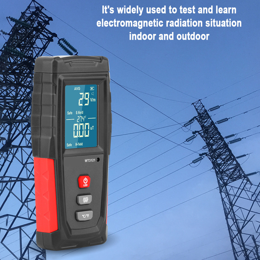 WT3121 Handheld EMF Meter LCD Digital Electromagnetic Radiation Tester Electric Field Electron Magnetic Field Dosimeter Detector