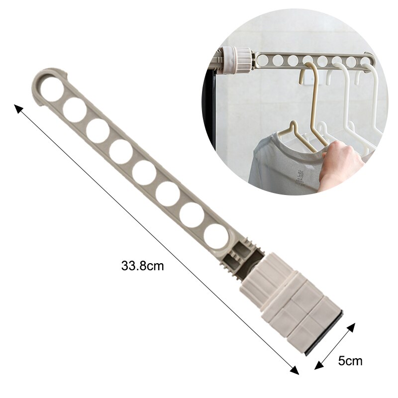 Indoor 8 Holes Clothes Window Hanger Frame Drying Rack Balcony Laundry Hanging for Home Practical Organizers Laundry Dryer: A Grey