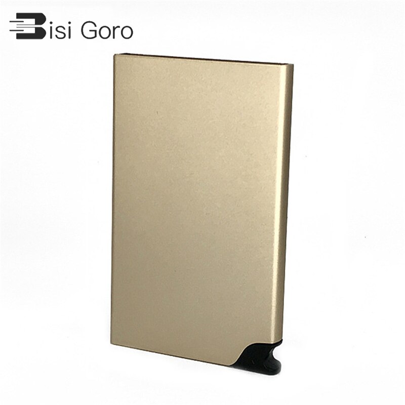 BISI GORO Thin ID HoldersMetal Box Card Wallet for Men and Women RFID Blocking Business Card Holder