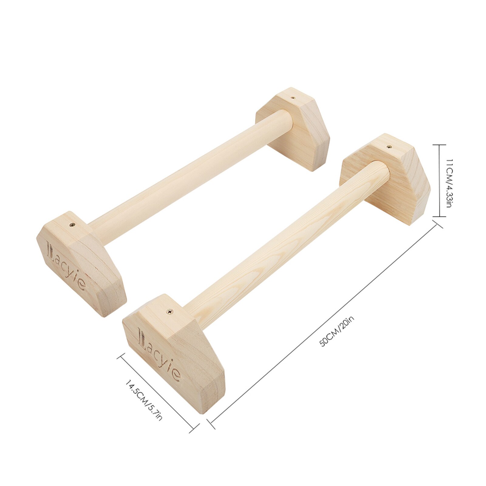 1 Pair Parallettes Gymnastics Calisthenics Handstand Bar Wooden Fitness Exercise Tools Training Gear Push-Ups Double Rod Stand