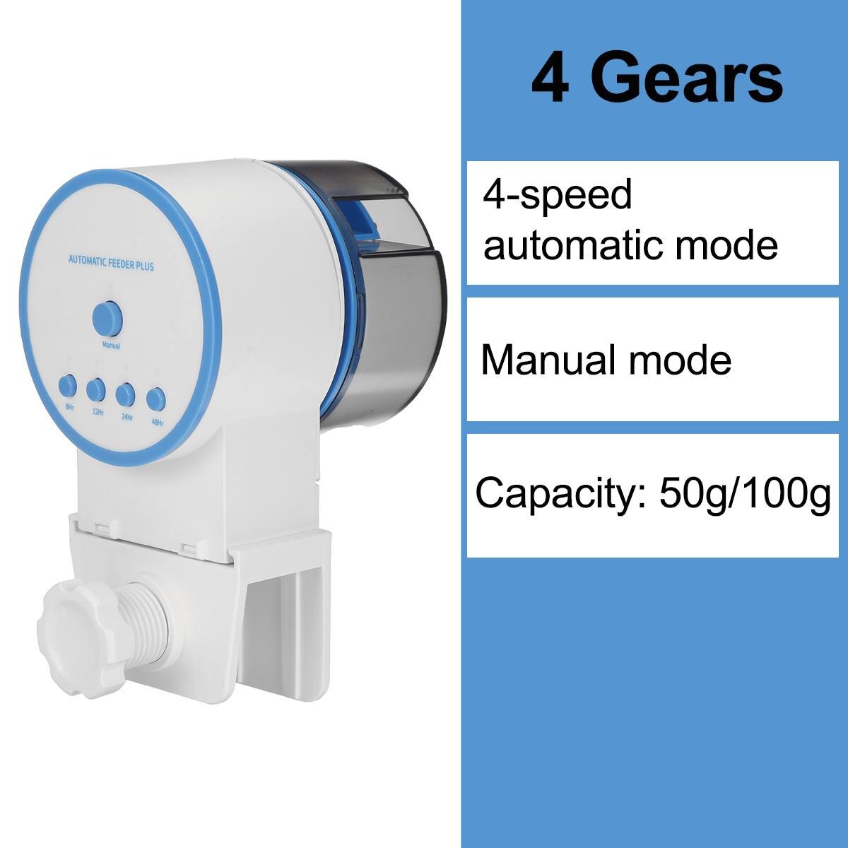 Adjustable Automatic Aquarium Timer Auto Fish Feeders Pond Food Feeder Feeding with LCD Aquarium Tank Automatic Fish Feeder: 4 Gears