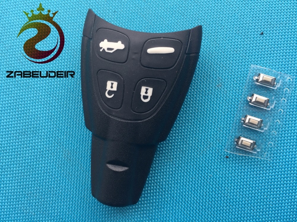1Pcs Of Replacement Key Shell For SAAB 93 95 9-3 9-5 4 Button Car Remote Rubber FOB Case+ 4Pcs Micro Switches Accessories