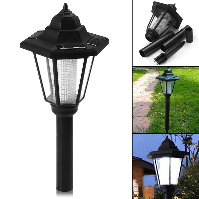 Solar Power LED Outdoor Garden Lamp Post Coach Lighting Lantern Yard Lawn