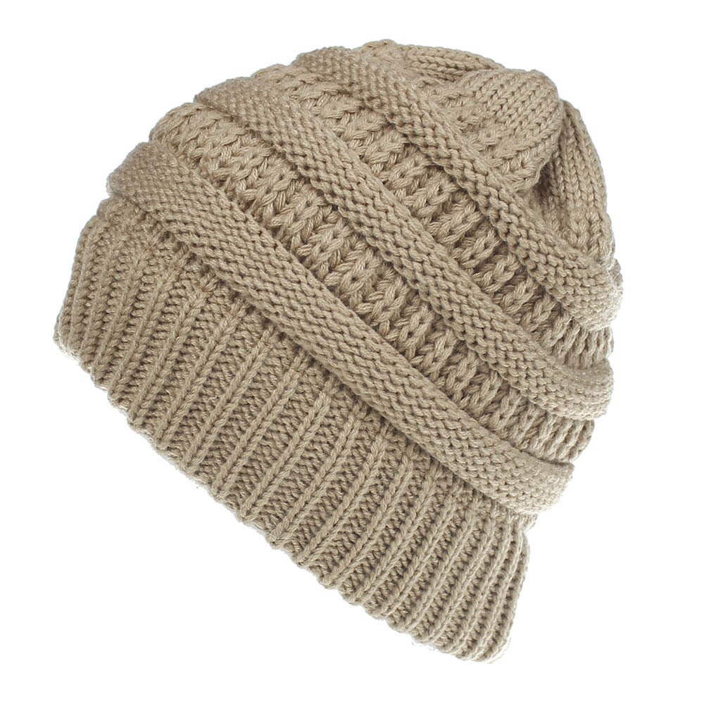 European And American Women'S Hats, Pure Color Woolen Knit Hats, Non-Labeled, Multi-Function Wearing Casual Hats: B