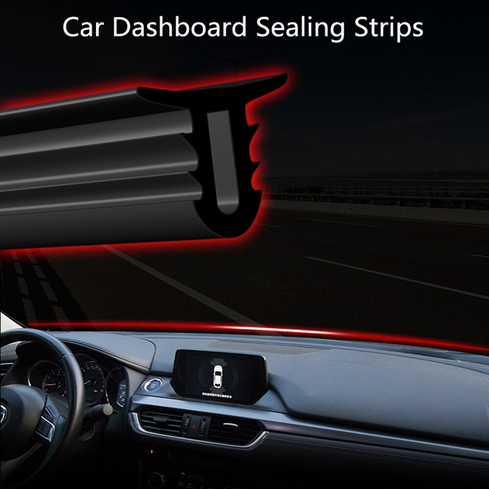 Bil dashboard tætningslister auto interiør lydisolering vejrstrimmel dashboard gummistribe bil styling sticker tilbehør