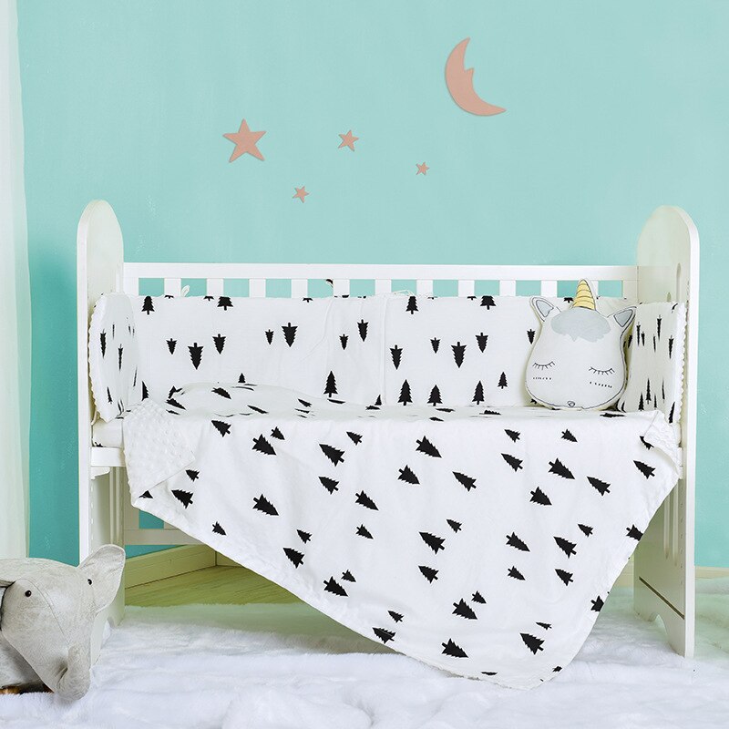 Kinderen Beddengoed Kit Pasgeboren Baby Wieg Hek Anti-Collision Peuter Katoenen Laken Zachte Druk Deken: 1pcs tree bed sheet