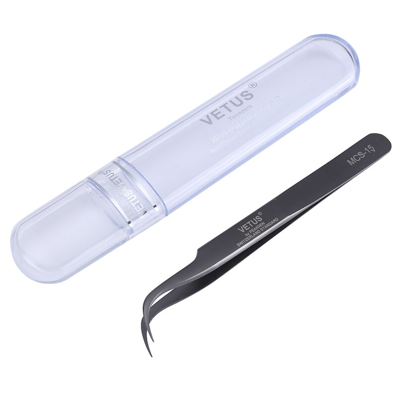 Precision Original VETUS Tweezers Pinzas VETUS MCS-15 Series Stainless Steel Curved Tweezers Mobile Phone Repair Tools: Gray