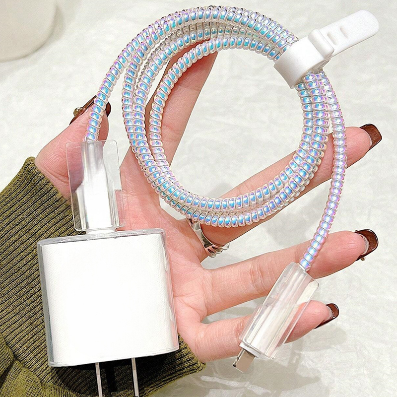 Oplader Case met Kabel Protector voor Apple IPhone 18W 20W Opladers Transparante Protector Data Wire Winder Poort Opladen beschermen