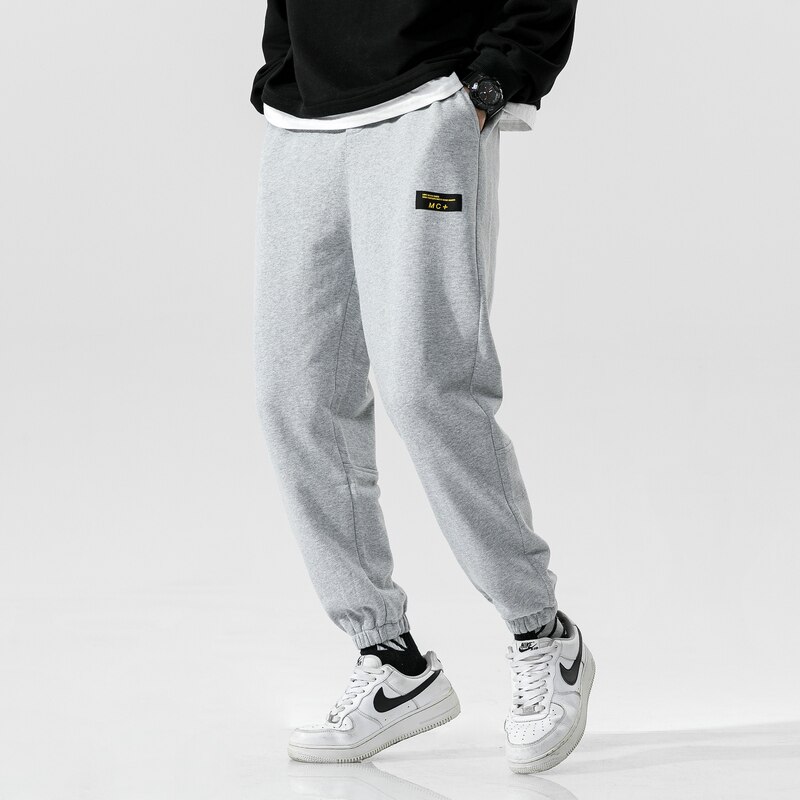 Spring bomuld joggers herre sport joggingbukser herre løbetræningsdragt herre træningsbukser streetwear herre blå bukser: L / Grå