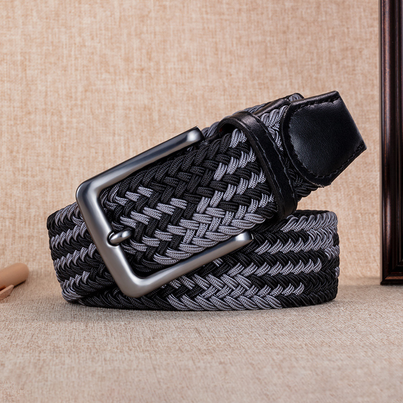Neue Männer Gürtel hochwertige Patchwork Farbe Leinwand Herren Gürtel unperforierte Legierung Nadel schnalle Männer Nylon Gürtel Sport Jeans Bels: WEISS / 125 cm