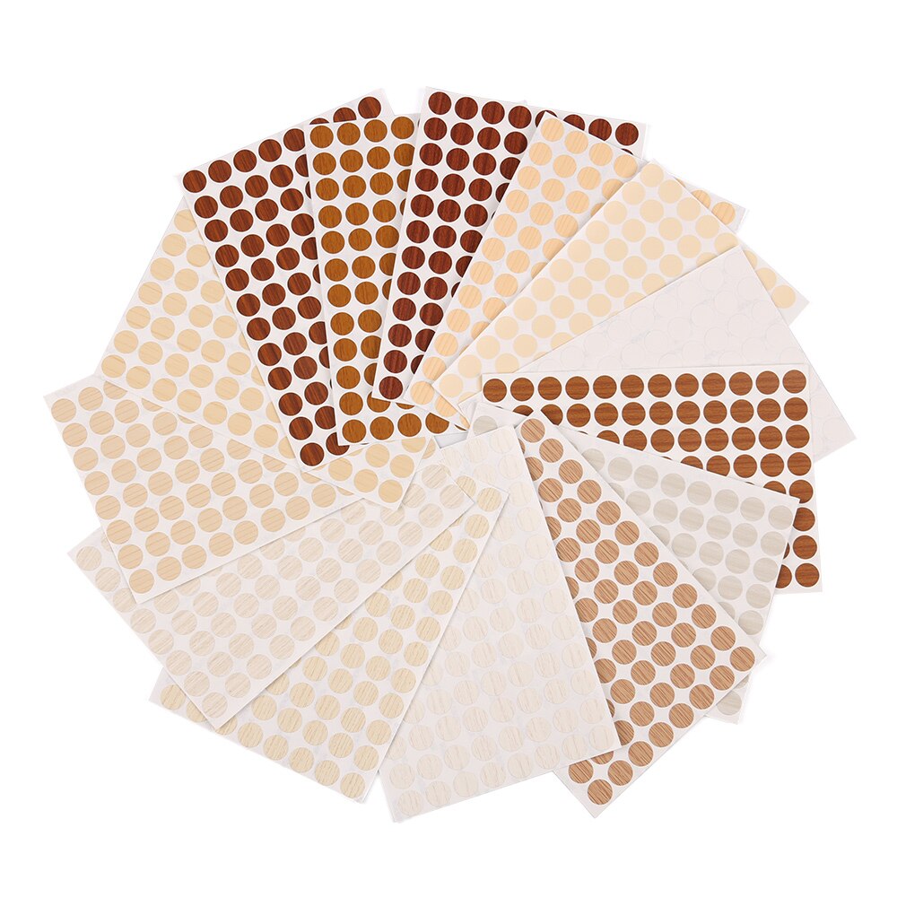 96Pcs/Sheet 15 Mm Meubels Schroef Cover Caps Stickers Zelfklevende Decoratieve Films Hout Ambacht Bureau Kast Ornament