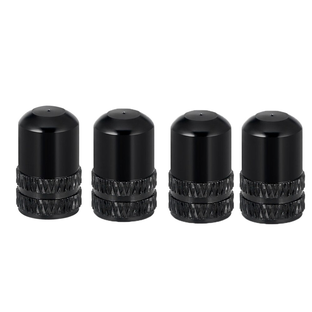 4 pezzi MTB Mountain Bike in lega di alluminio antipolvere tappo valvola valvola pneumatici tappi aria valvole copertura accessori ciclismo: black Schrader Valve