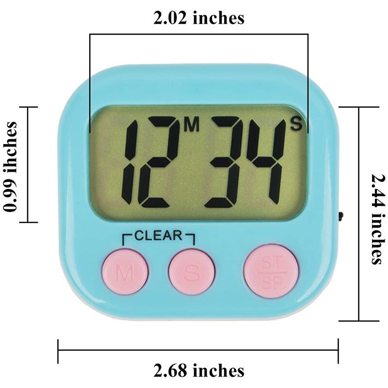 6 Pack Digital Timer for Teacher Small Timers for Kids LCD Display for Classroom, Homework, Exercise