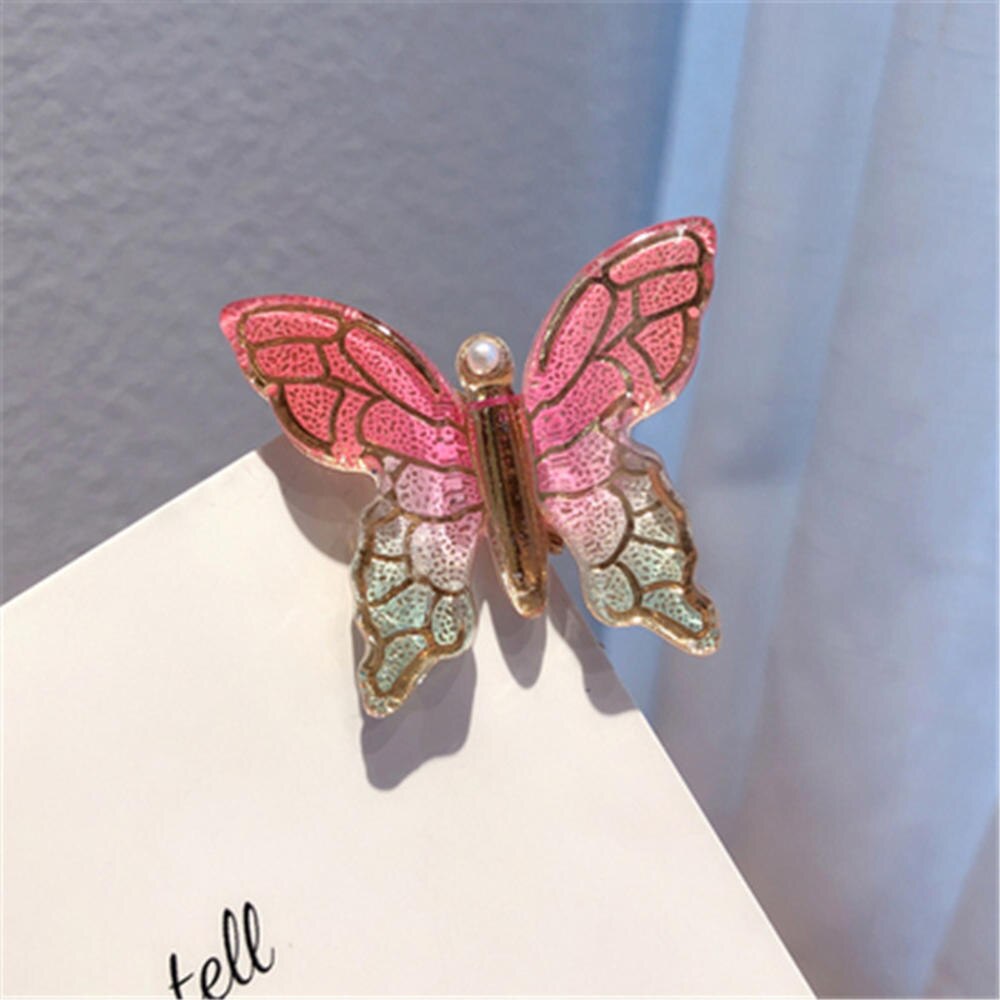 Koreanische Gebühr Schmetterling Haarnadel Bunte Gradienten Haar Clips für Frauen Mädchen Spange Fliegen Schmetterling Haar Zubehör: 3