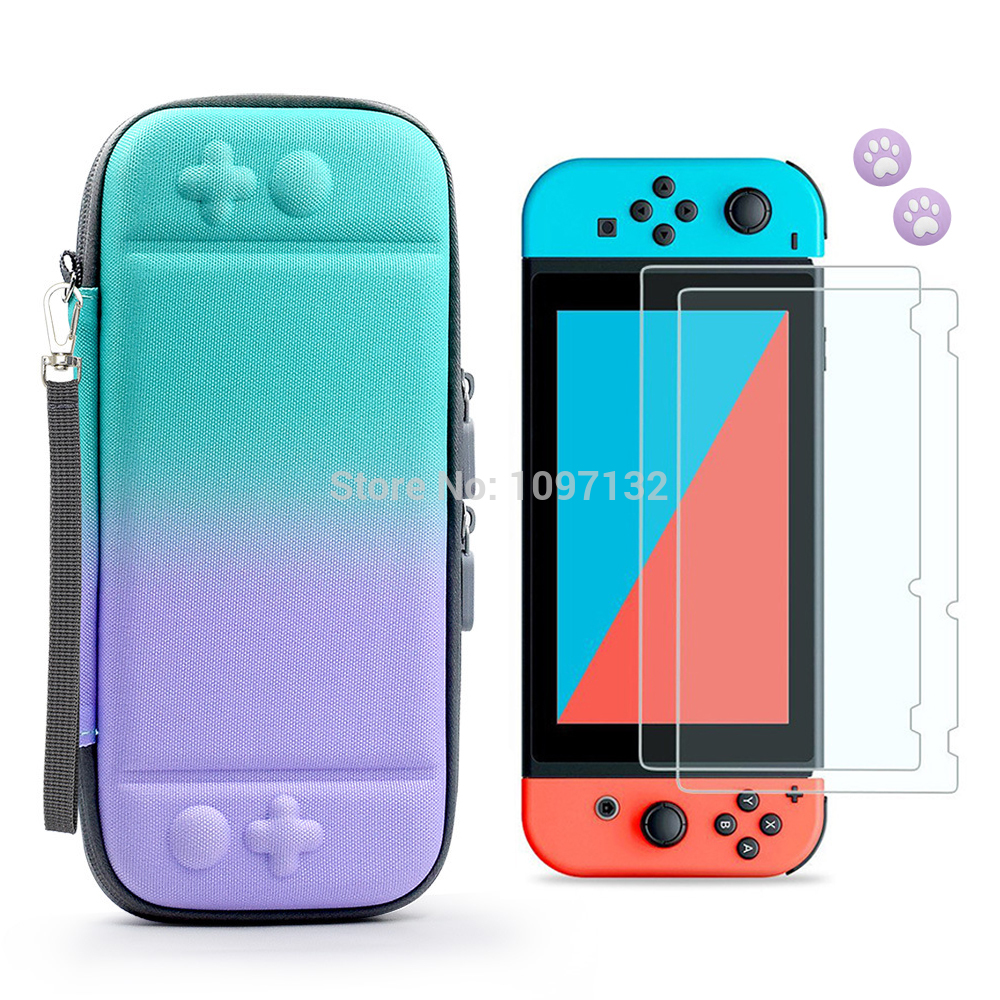 Funda de transporte para Nintendo Switch, Protector de pantalla de vidrio templado para Nintendos Switch: B