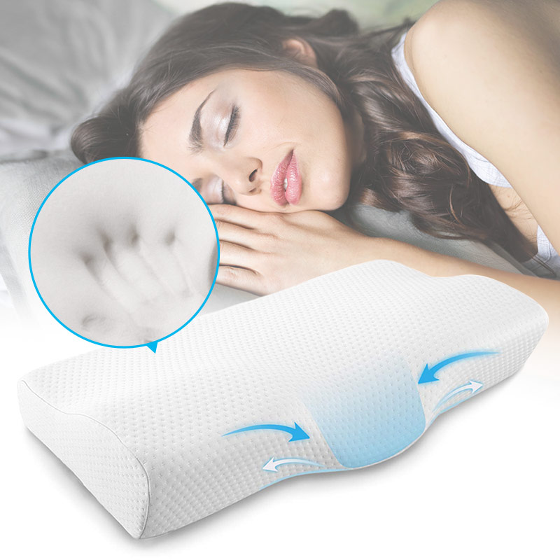 Oreiller orthopédique en mousse à mémoire de forme, protection du cou en forme de papillon à rebond lent, literie pour la santé du cou Cervical