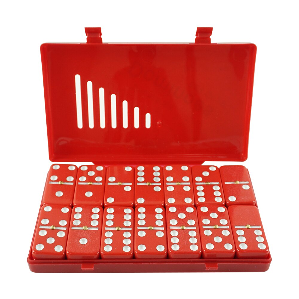 50mm*25mm*10mm double six red domino with white dot in red plastic box: Default Title