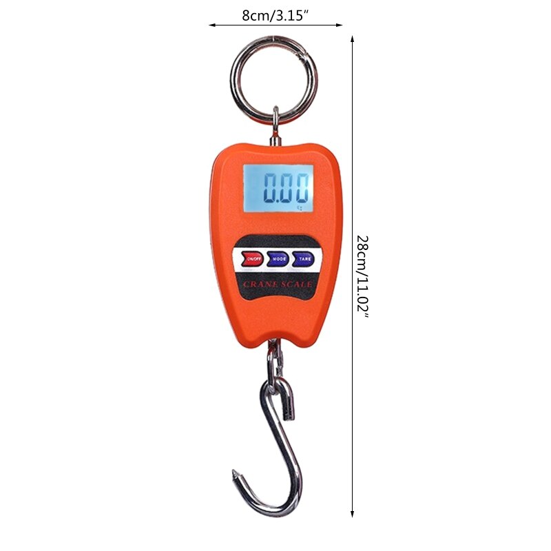 Hanging Scales Luggage Weighing Scale 200 kg / 441 lb Digital Weight Scale Handheld Mini Crane Scale with Hooks for Farm