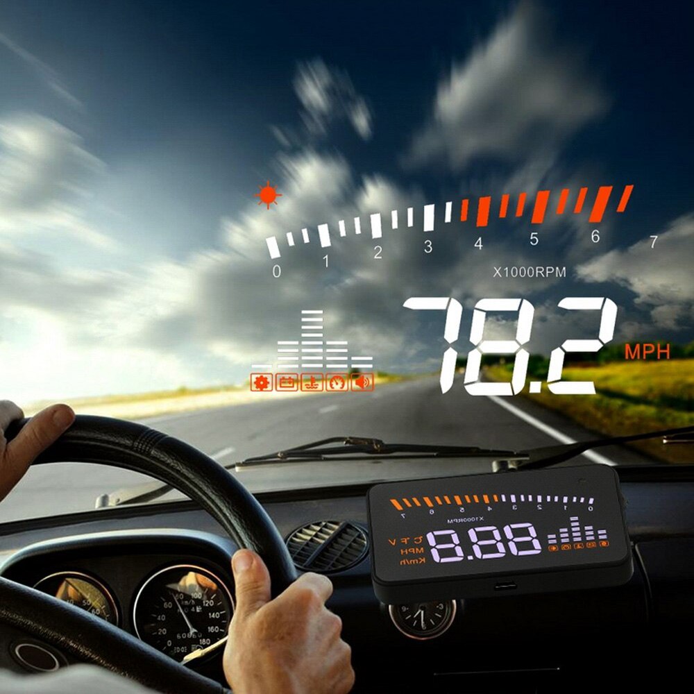 3.5 inch X5 heads up display HD display HUD Borderless Display Speeding Alarm Driving Speed direction Car Electronics