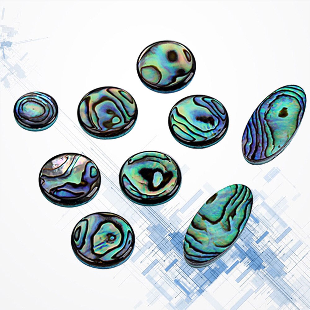 9-Piece Saxophone Key Button Inlays Set - Shell Material - For Alto, Tenor, Soprano Saxophones: Green
