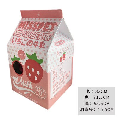 Melk Doos Kat Huis Kat Doos Nest Kat Krasraad Grinder Klauw Slijtvaste Supplies Pet Kat Slaap Spelen bed: pink