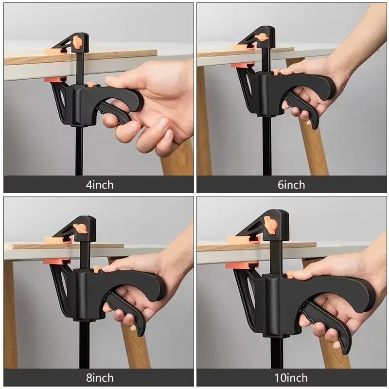 Woodworking Work Bar 4 Inch Clamp Clip Set Hard Quick Ratchet Release Clip DIY Carpentry Hand Tool Woodworking Clamp