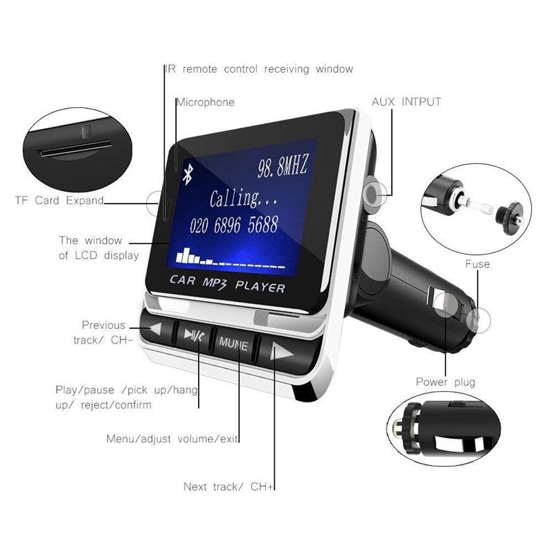 Fm-zender, Auto Zender MP3 Speler Hand Gratis Bellen Radio O Adapter Bluetooth Transmitter Car Kit, usb Lader, Tf Auto