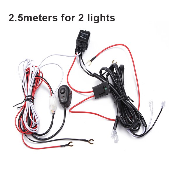 Kabelboom Loom Kit Voor Offroad Led Verlichting Bar Rijden Lamp Koplamp Op Off Controller Bedrading Kabel 12V 24V Vrachtwagen Suv: 2.5M for 2Lights