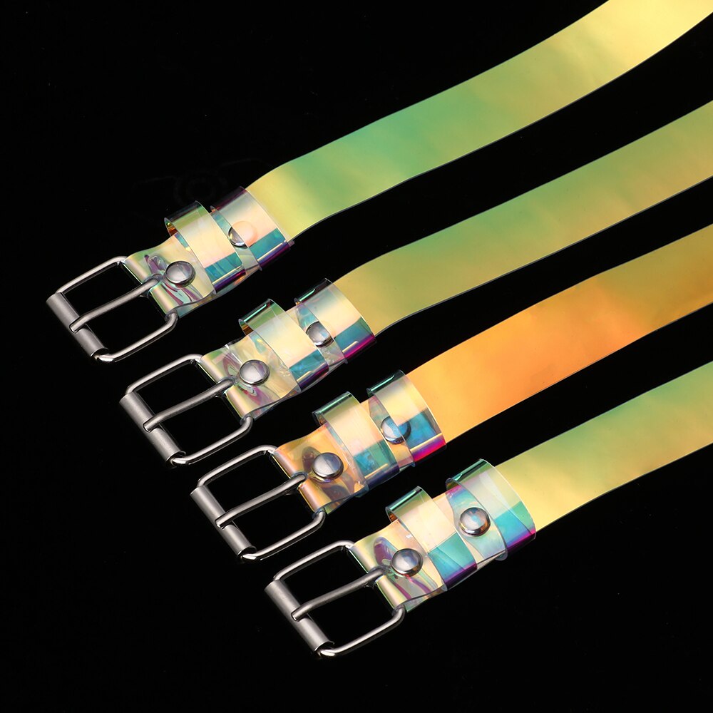 Cintura trasparente di nuova moda trasparente tondo quadrato cuore fibbia ad ardiglione cinturini larghi cintura da donna cintura da donna punk