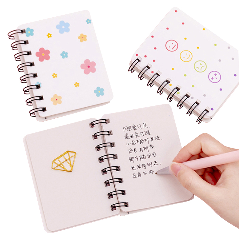 Bloc de notas Kawaii de flores frescas para estudiantes, 12 libros de papelería para oficina, diario de viaje, cuadrícula creativa, Bloc de notas, suministros escolares