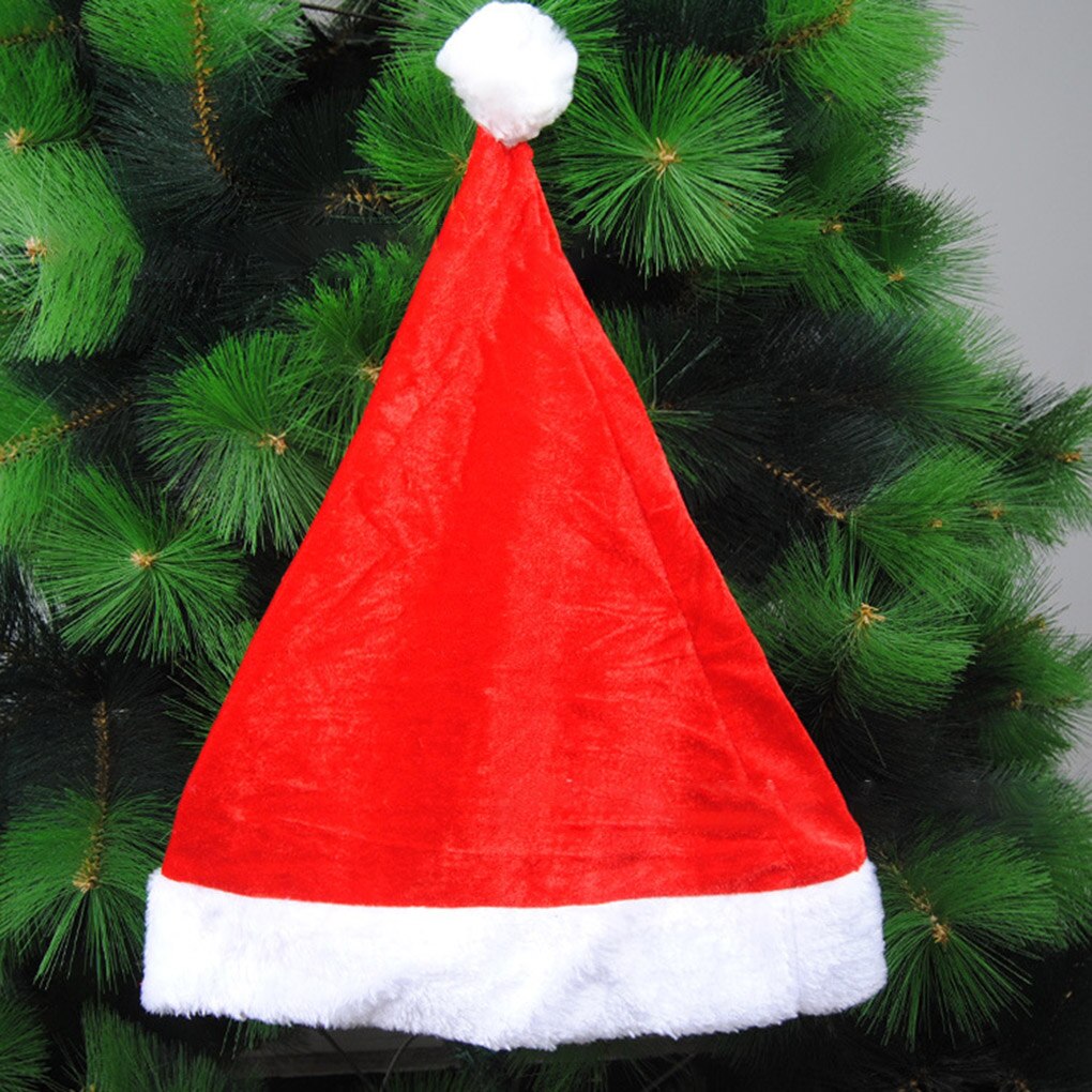 1pc Christmas Cap Thick Ultra Soft Plush Cute Santa Claus Fancy Dress Hat Christmas Hats Suitable For Both Adults And Children