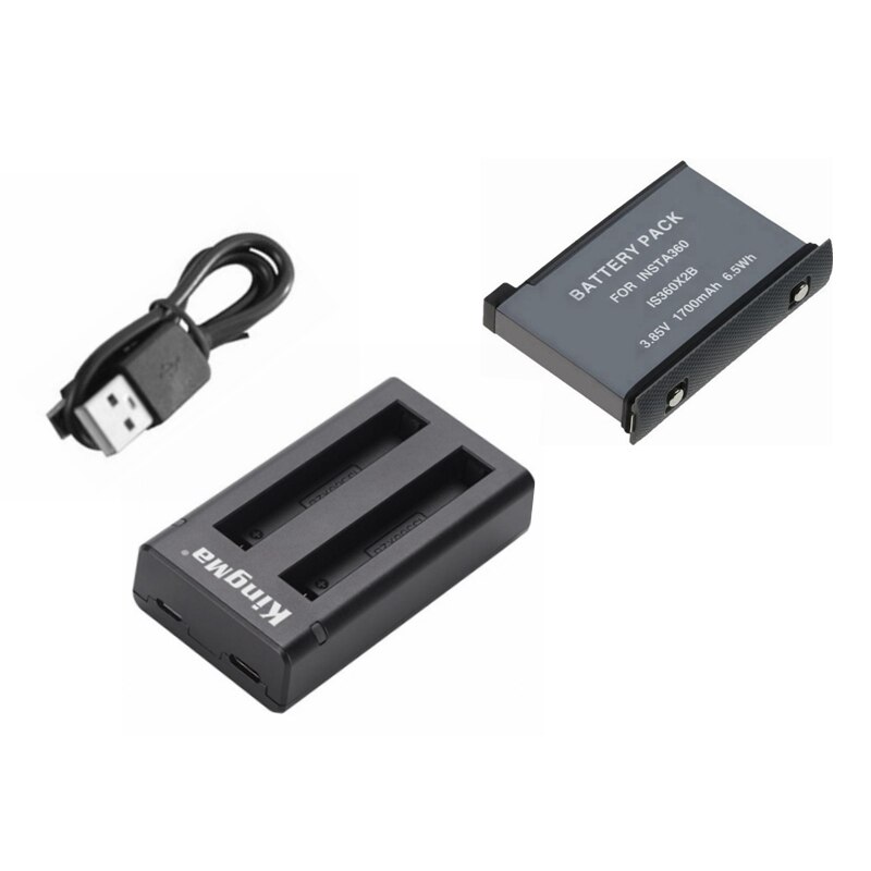 1700mAh Battery Pack For Insta360 ONE X2 Rechargeable Lithium Battery Insta 360 X2 Fast Charge Hub Accessories: 1battery1charger