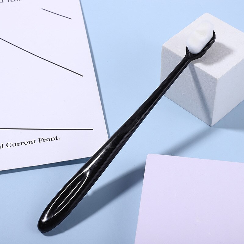 4pcs Pro Super Soft Toothbrush Nano Toothbrush Tooth Brush Whitening Adults Portable Travel Toothbrush With Box Oral Care Tool: 4pcs black