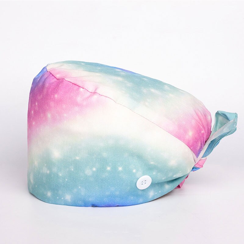 Damska sala operacyjna kapelusze apteka czapka pielęgniarska laboratorium sklep zoologiczny czapka lekarska Surgicals kapelusz dla obu płci kwiatowy sala operacyjna kapelusz: lekki niebieski