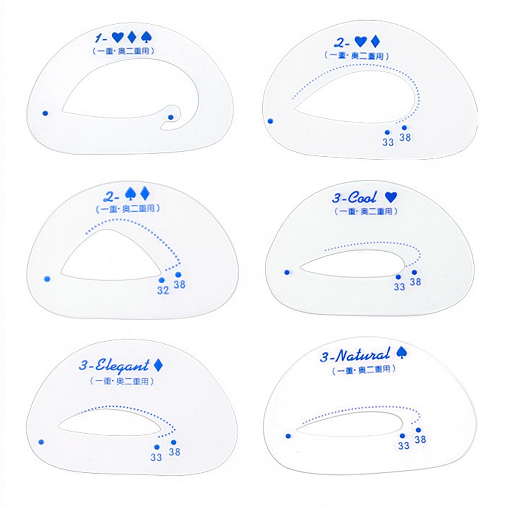 6pcs Drawing Assistant Makeup Lazy Tools Tracing Eyeliner Grooming Shaping Guide Eyeshadow Stencil