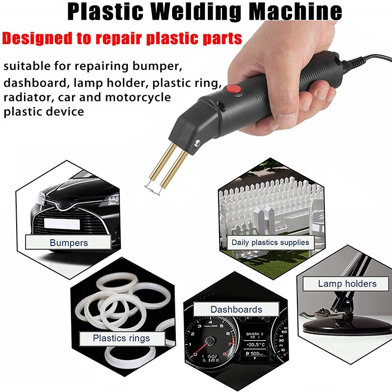 100W Plastic Welding Machine Stapler Electric Soldering Iron Car Bumper Repair Kit PVC Portable Garage Tool With Storage Bag