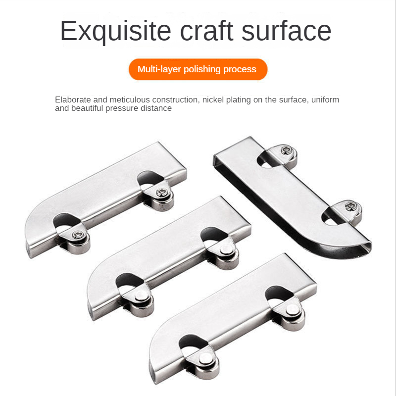 4pc Sliding Door Slide Rail 5mm Glass Track Stainless Steel Guide Wheel Double Knife Wheel Clamp Wheel Roller Track Accessories