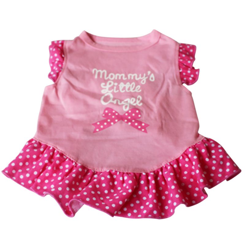 Lente Zomer Kleine Prinses Hond Kat Huisdier Jurk Brief Gedrukt Kleding Puppy Boog Vest T-shirt Jas Jurk Kleding Voor puppy: Roze / S