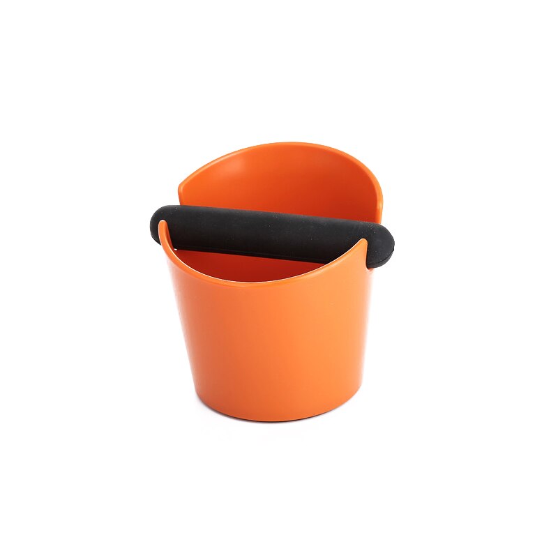 Durable Coffee Knock Box Espresso Grind Container Anti Slip Coffee Grind Dump Bin Waste Bin with Detachable Knock for Barista: S Orange
