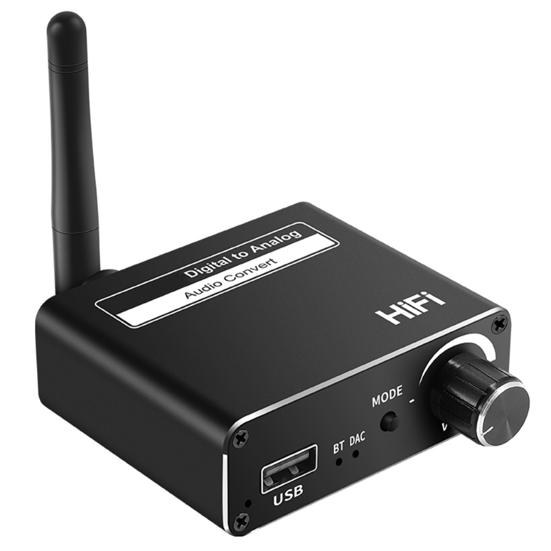 Kompaktowy dysk U cyfrowo-analogowy Adapter koncentryczny Toslink trwały konwerter Audio kompatybilny z Bluetooth 5.0 odbiornik DAC: Default Title
