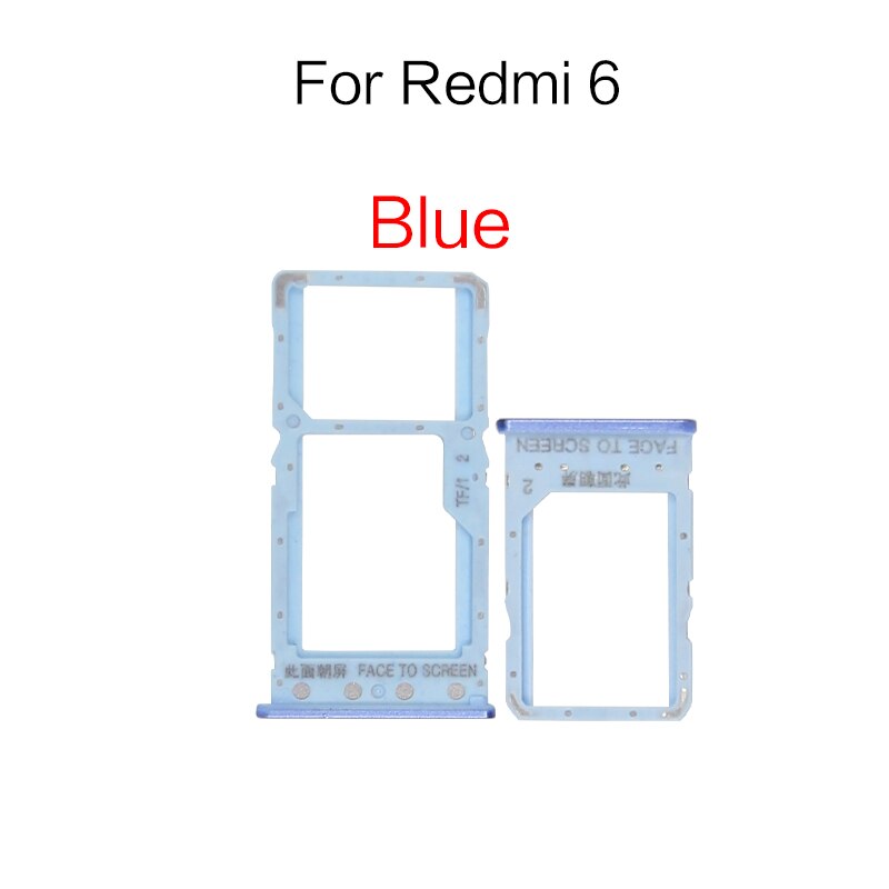 1 Pcs Sim Card Tray Slot Houder Adapter Accessoires Voor Redmi 6 6A Vervangende Onderdelen: For Redmi 6 6A Blue