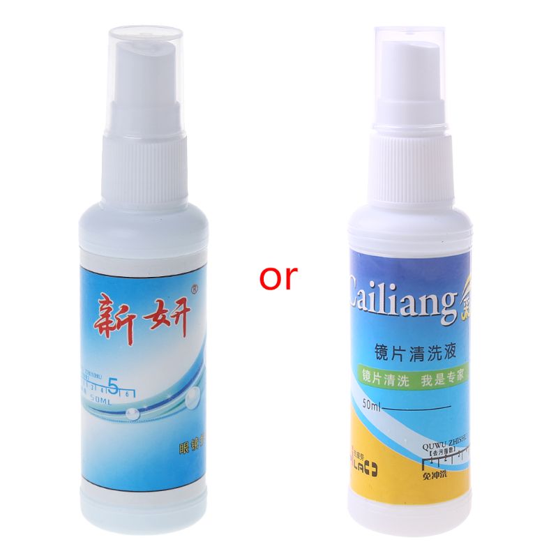 50ml 50ml Glasses Lens Cleaner Wipe Nursing Liquid Phone Screen Sunglasses Cleaning Anti Fog Misting Dust Portable Eyewear
