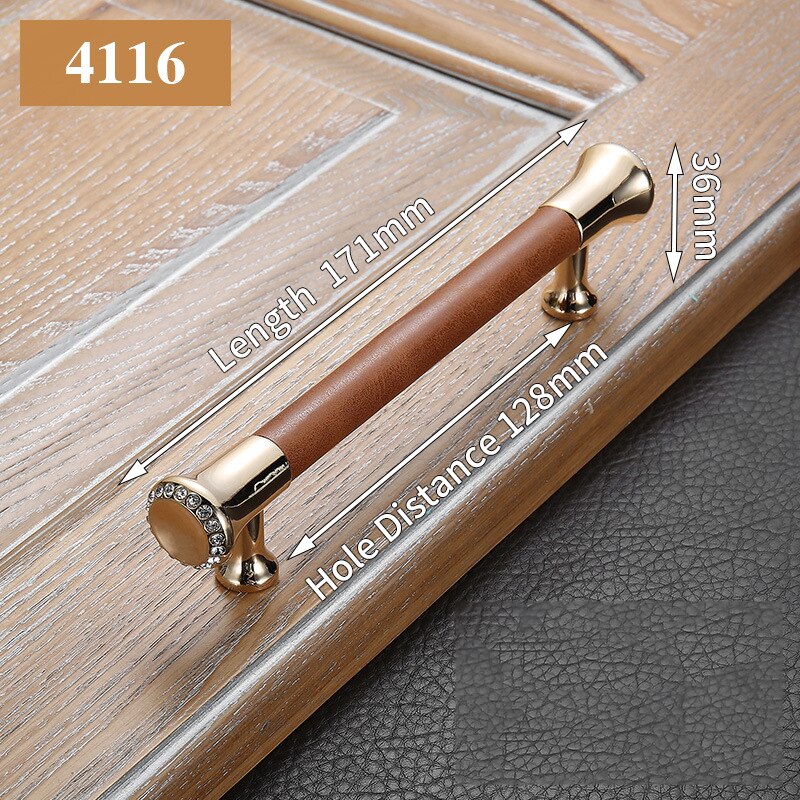 KAK Luxury Gold Door Handle with Crystal Diamond Bedroom Kitchen Cabinet Handles Door Pulls Furniture Handle Door Hardware: 128mm
