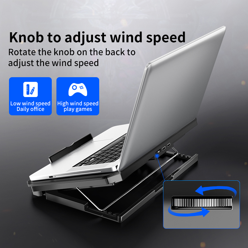 Q100 17 zoll Gaming Laptop Kühler Lüfter Led-bildschirm Zwei USB Port 2600 RPM Laptop Cooling Pad Notebook Stehen Für Laptop fan kühler