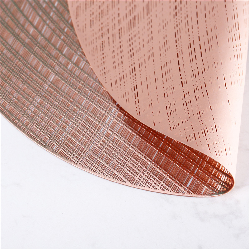 Napperon en PVC, rond, style européen, estampage à , ajouré, résistant à la chaleur, antidérapant, décoration de Table domestique, tapis de Table, 6/4 pièces