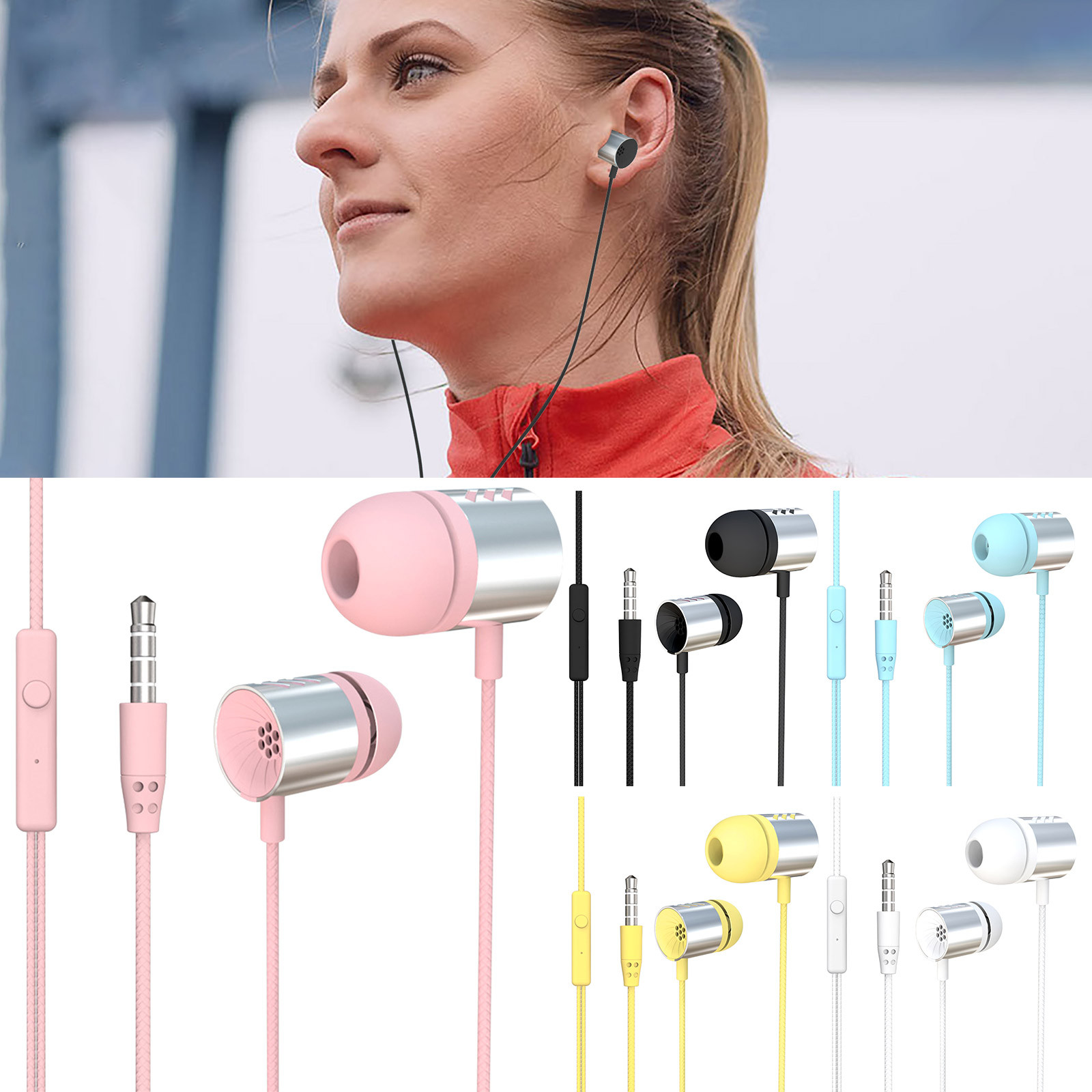 Wired Headphones With Mic Earphones In Ear Headphones With Microphone 3.5mm Wired Earbuds For Ios And GüMrüKsüZ Vergisiz üRüNler
