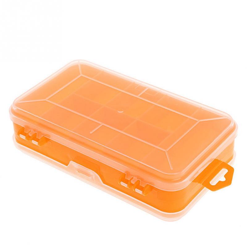 Caja de almacenamiento de herramientas de plástico PP, 13 rejillas, cuentas para joyería, tornillos, caja de almacenamiento, portaherramientas electrónico pequeño de doble cara, caja verde: Amarillo