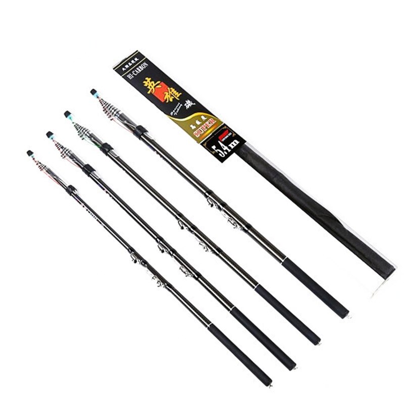 Hengel Koolstofvezel Visstok Zoetwater Telescopische Hengel 2.7m3.6m4.5m5.4m6.3m7.2m8m9m10M Ultra Light Feeder Stream Rod Spinning Rod (Kleur: Wit, Lengte: 3,6 m