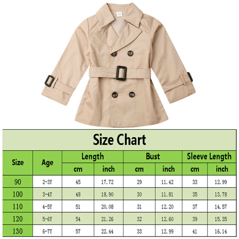 Chaqueta larga informal con solapa de doble pecho para niños y niñas